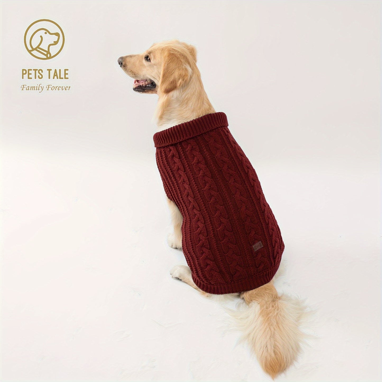 1pc Cozy Pet Knit Sweater - Warm Dog Clothes for Autumn and Winter - Soft, Plain Color, Knitted Design, Pet Friendly, Seasonal Apparel