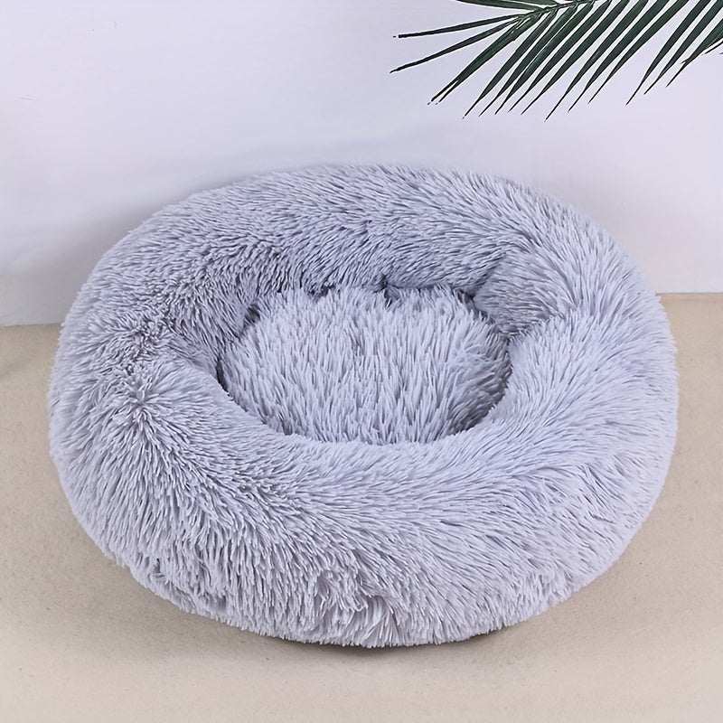 Ultra-Soft Plush Round Pet Bed - Luxurious Sleeping Haven with Warmth and Comfort for Dogs and Cats - Perfect for Cozy Naps and Snuggles