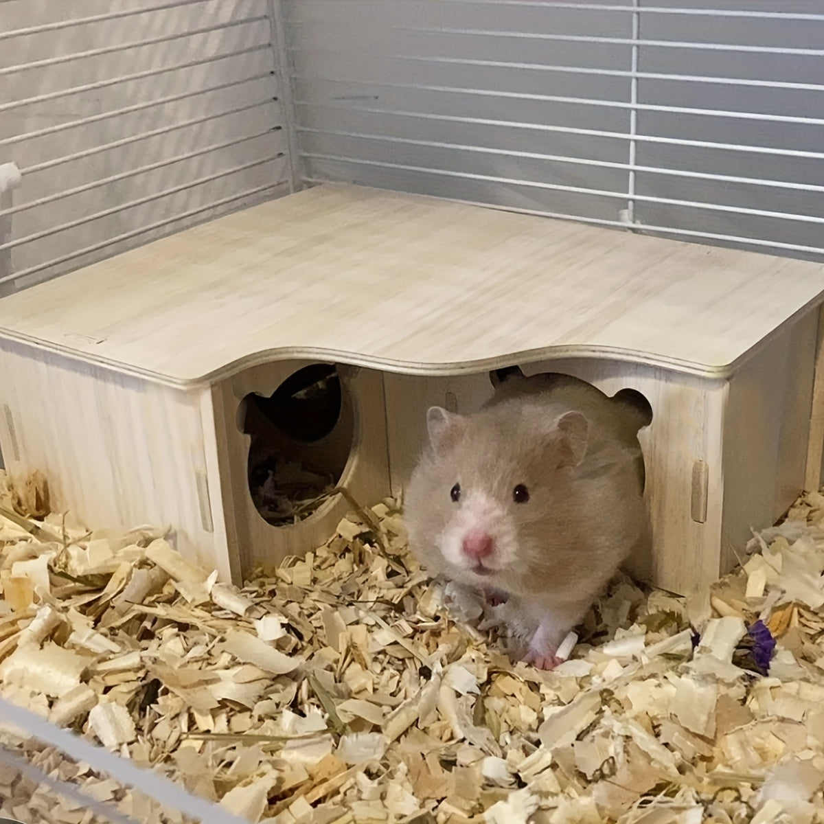 Multi-Chamber Wooden Hamster Maze and Hideout - Fun Activity and Cozy Nest for Your Pet
