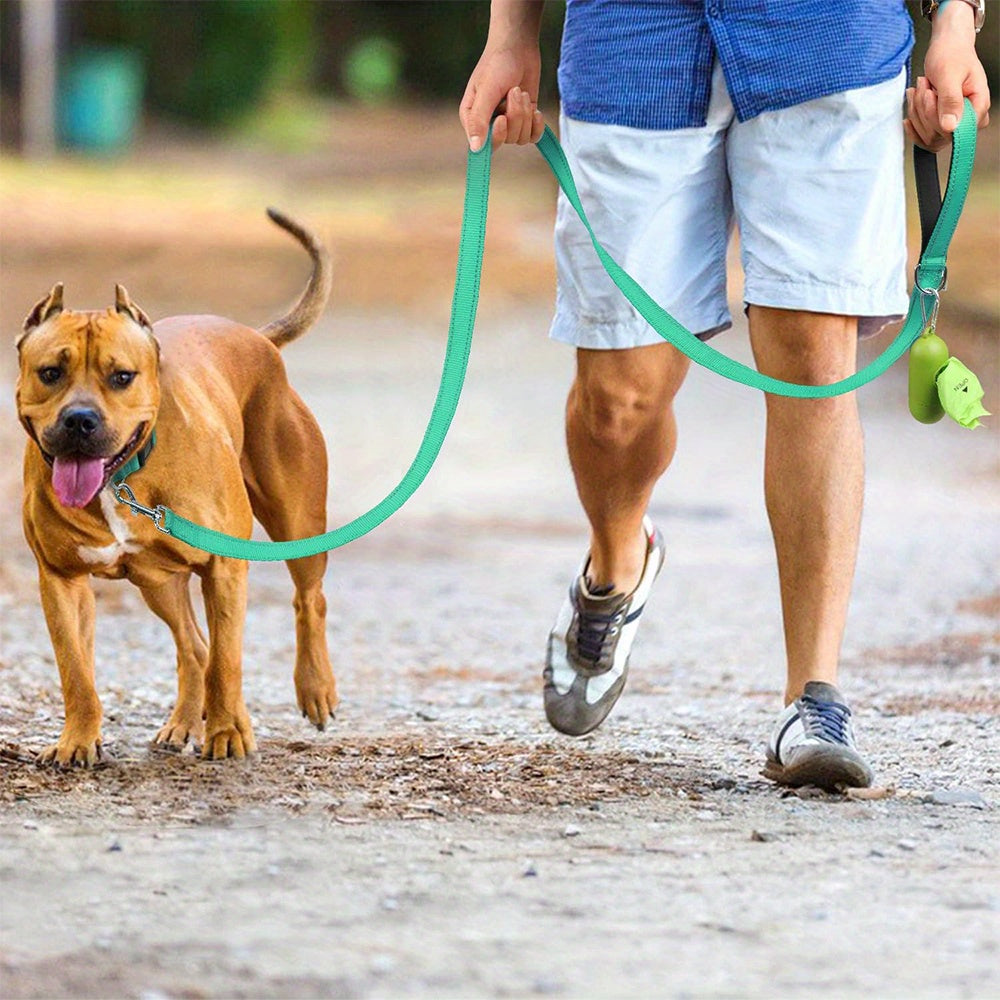 1pc Single Sided Reflective Dog Leash Soft Neoprene Padded Breathable 1 Inch Wide, Pet Leash 6FT/5FT/4FT For Medium & Large Dogs Walking And Training