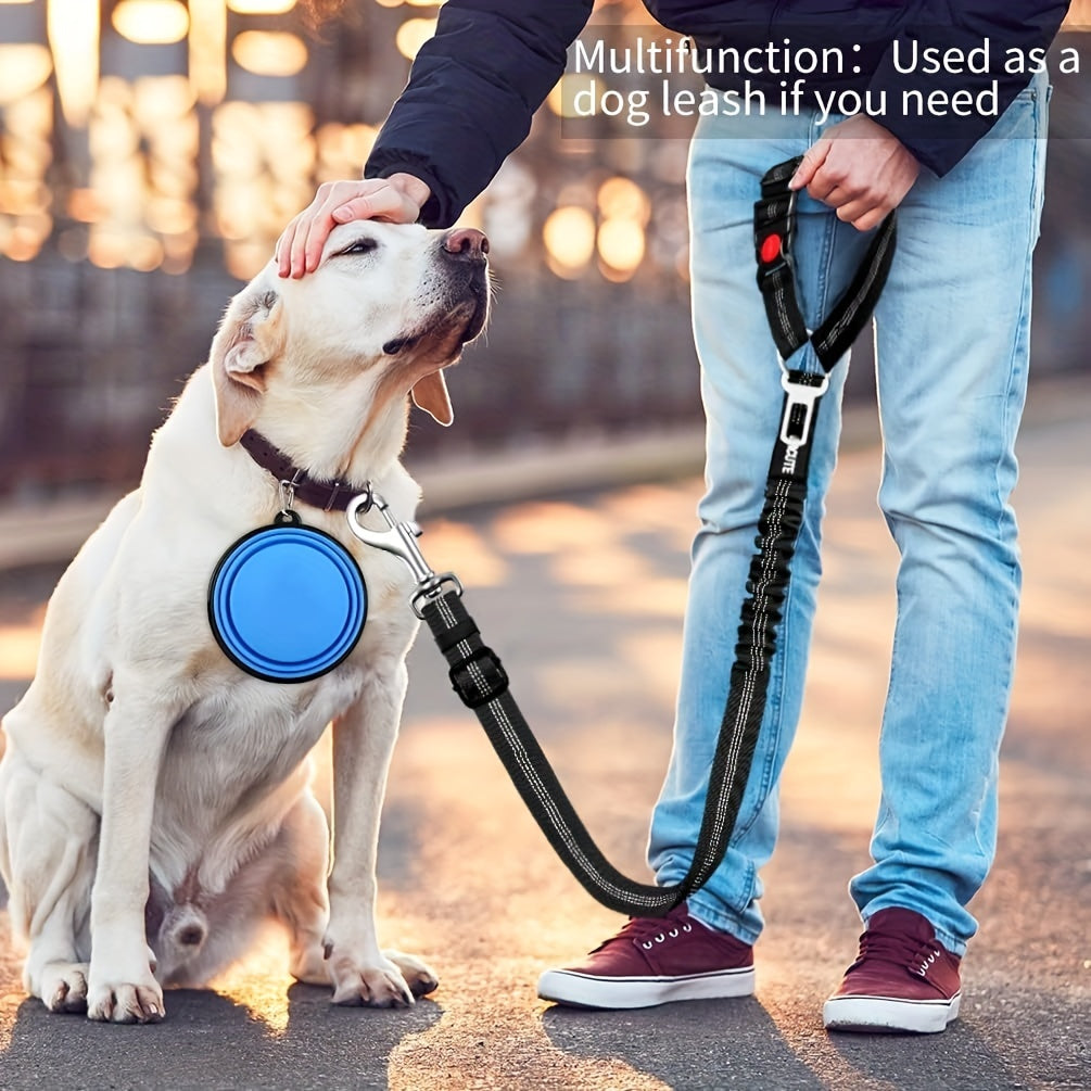 1pc Premium Dog Car Safety Seat Belt - Adjustable, Comfort-Cushioned, Durable Headrest Restraint for Secure Travel - High-Strength Elastic, Quick-Adjust Design for Ultimate Pet Safety
