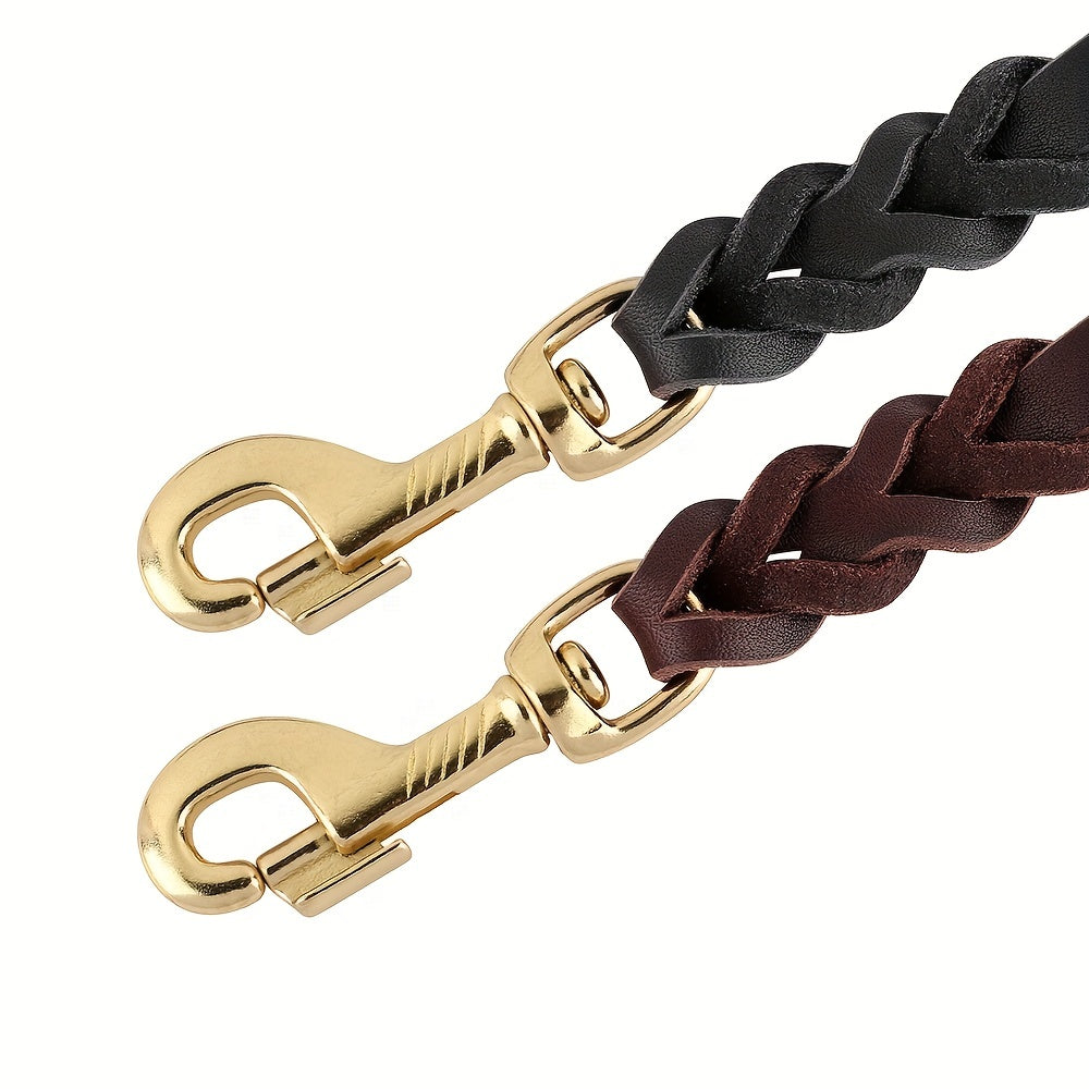 5ft Durable Braided Dog Leash - Adjustable Solid Color Pet Lead Rope with Metal Clasp for Medium & Large Dogs, Outdoor Walking & Daily Use, Stylish Dog Accessory