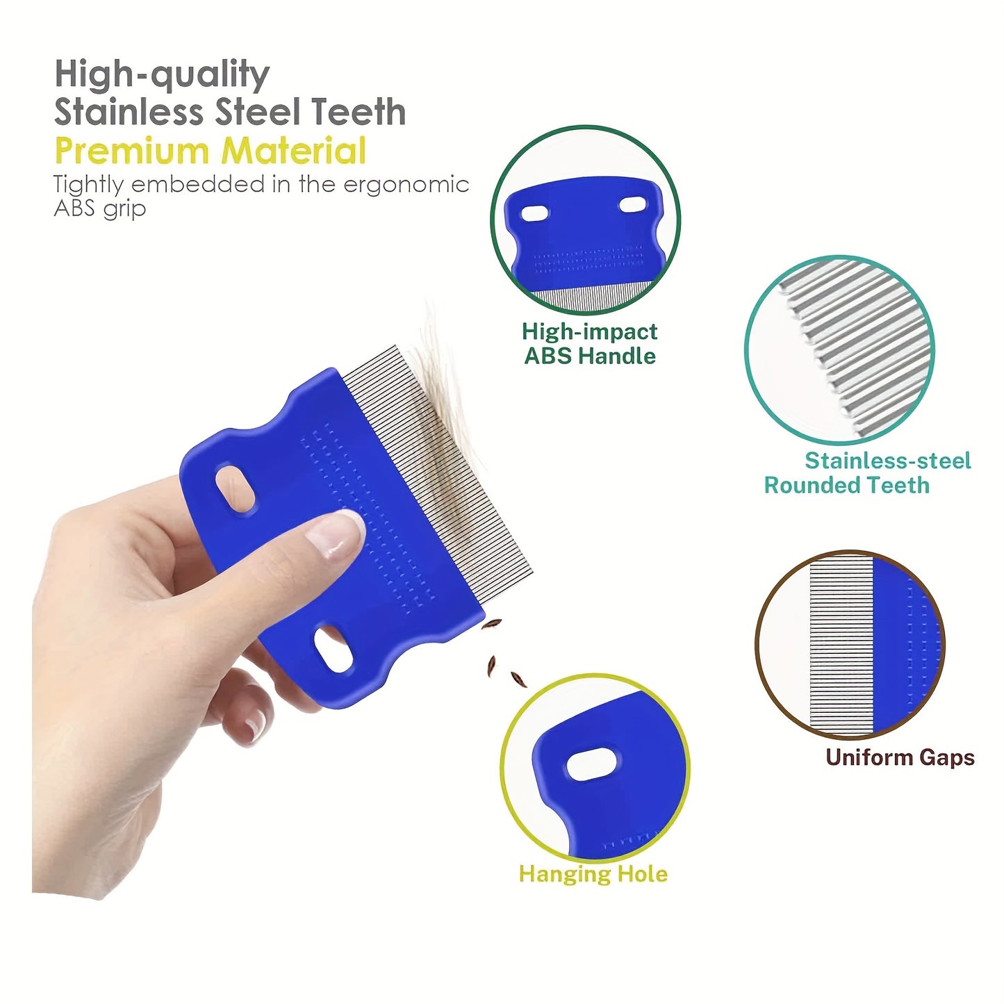 3pcs Professional Pet Grooming Tool Set for Cats and Dogs - Detangling Hair Combs for Easy Grooming and Shedding Control