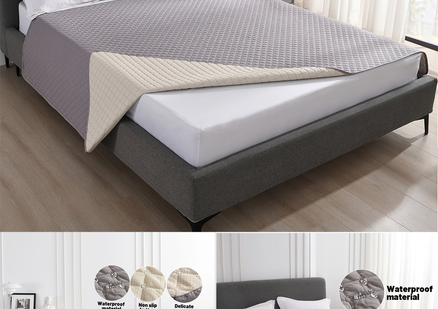 Waterproof & Non-Slip Dog Mattress Cover for Beds, Sofas, Cars | Super Soft Pet Blanket with Incontinence Protection | Machine Washable Furniture Protector Pad, Puppy Bedspread, Durable Dog Carpet
