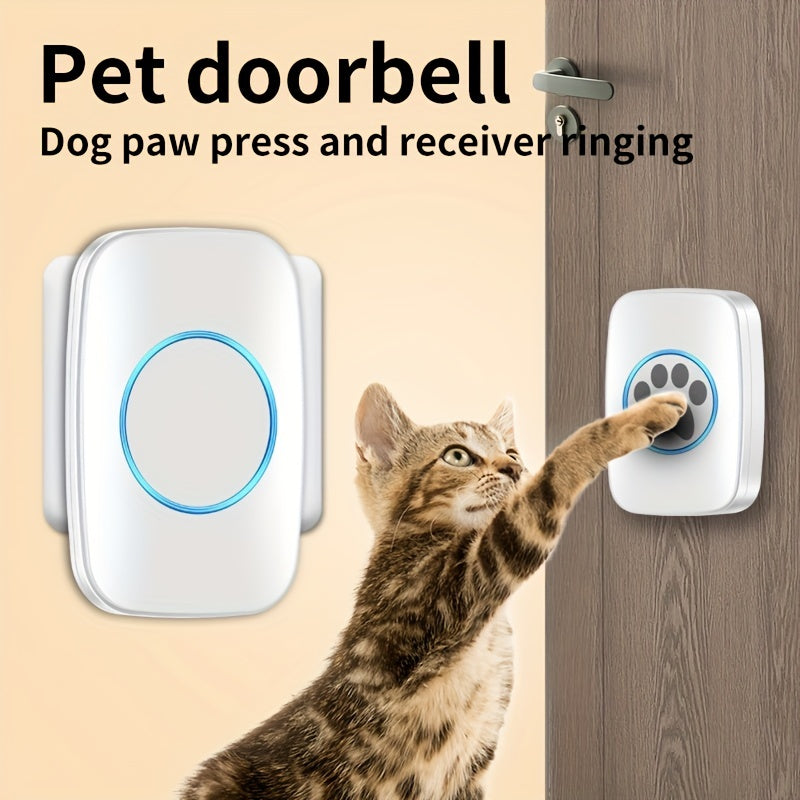Wireless Pet Doorbell System - Easy Touch Training Aid for Dogs - 2 Receivers & Transmitters, High-Volume Chimes, Ideal for Indoor/Outdoor Use