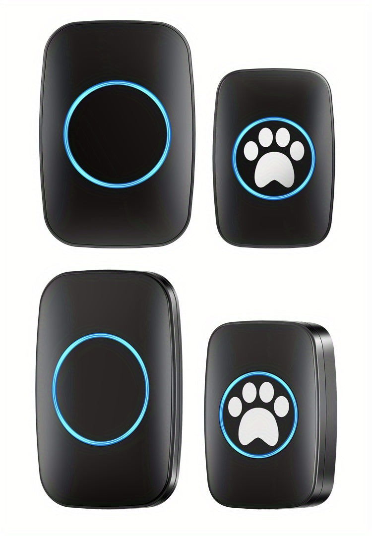 Wireless Pet Doorbell System - Easy Touch Training Aid for Dogs - 2 Receivers & Transmitters, High-Volume Chimes, Ideal for Indoor/Outdoor Use