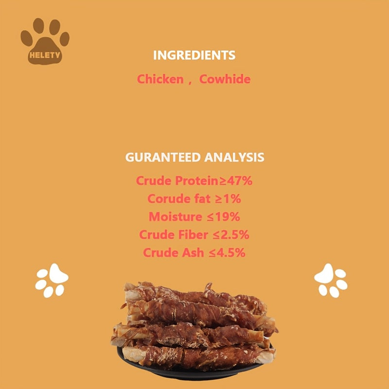 3x200g Natural Chicken Jerky Dog Treats, Low-Fat Chewy Rawhide Sticks, All Black Fridays Pet Snacks, Healthy Training Chews for Small to Large Dogs, Bag Container