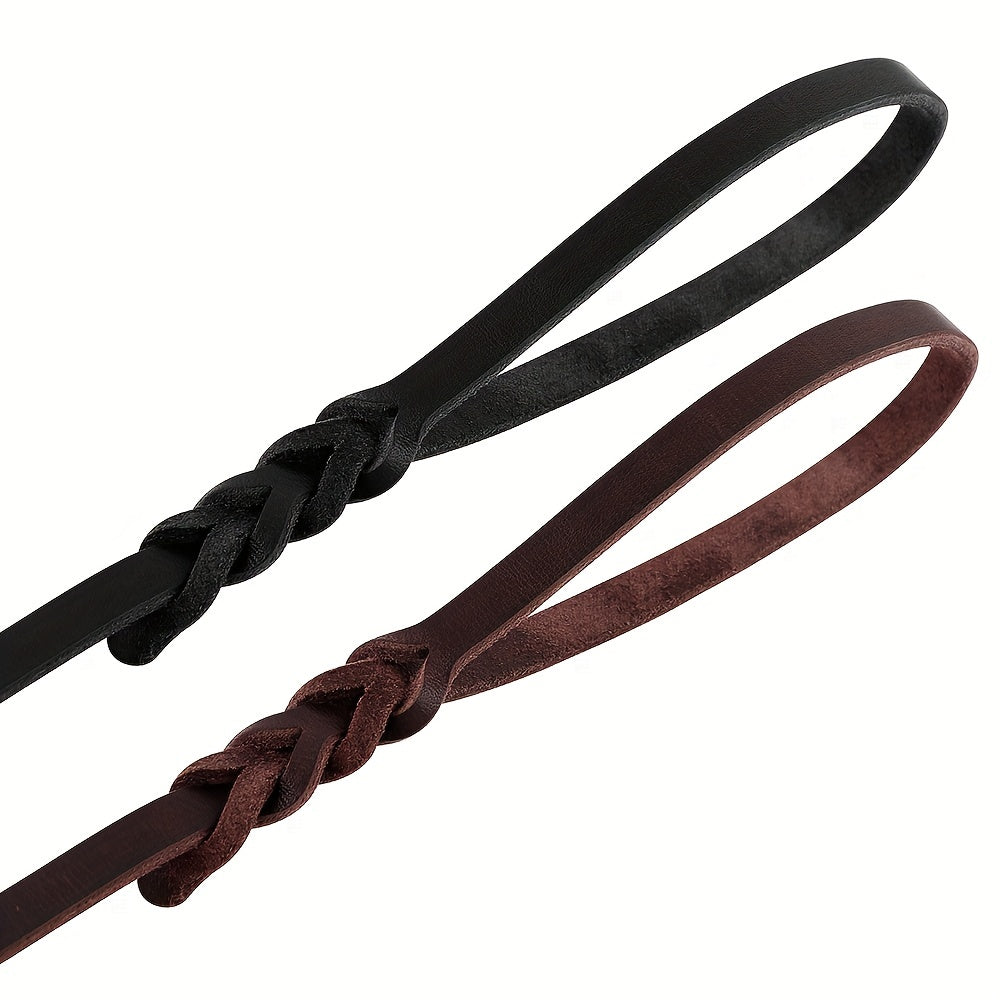 5ft Durable Braided Dog Leash - Adjustable Solid Color Pet Lead Rope with Metal Clasp for Medium & Large Dogs, Outdoor Walking & Daily Use, Stylish Dog Accessory