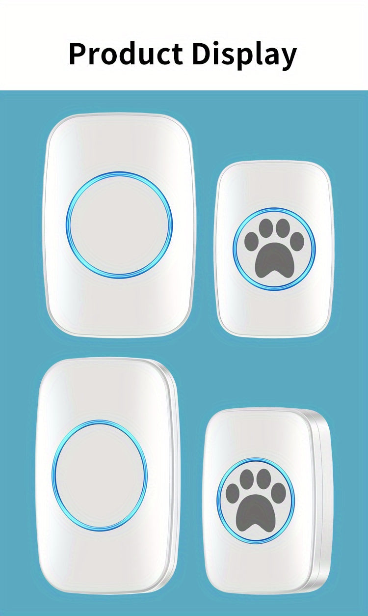 Wireless Pet Doorbell System - Easy Touch Training Aid for Dogs - 2 Receivers & Transmitters, High-Volume Chimes, Ideal for Indoor/Outdoor Use