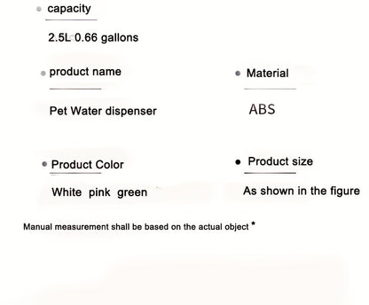 2.5L/84oz Large Capacity Pet Water Fountain, Ultra Quiet Automatic Cat Water Dispenser with Smart Pump for Indoor Cats and Dogs