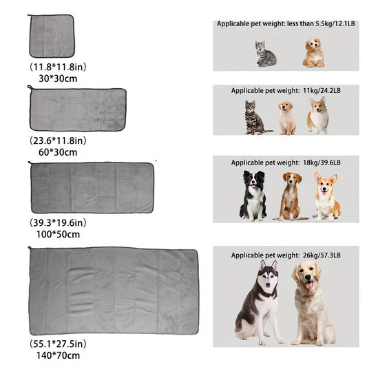 Soft & Quick-Drying Pet Towel Absorbent Fiber Bath Towels for Dogs & Cats