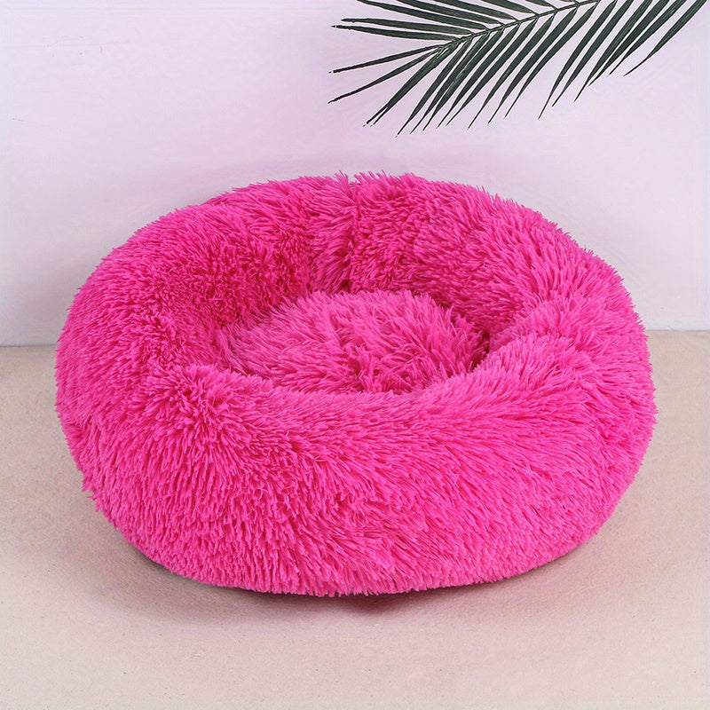 Ultra-Soft Plush Round Pet Bed - Luxurious Sleeping Haven with Warmth and Comfort for Dogs and Cats - Perfect for Cozy Naps and Snuggles