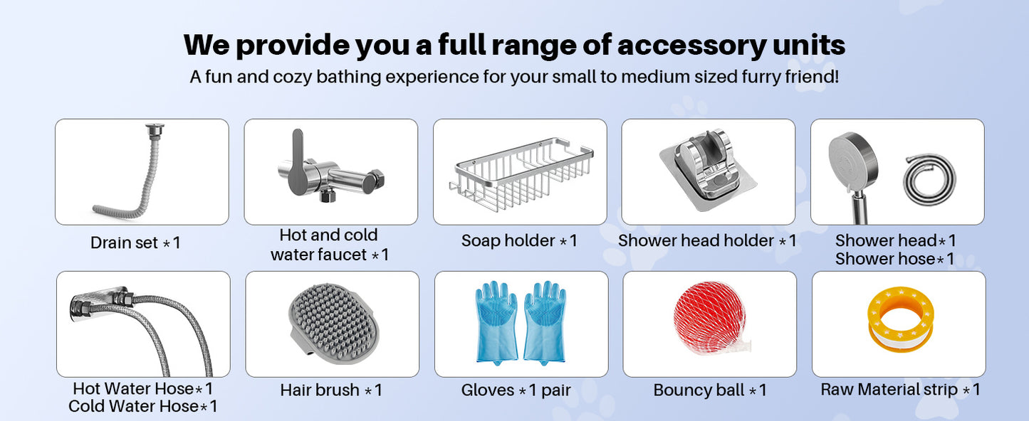 34" Stainless Steel Dog Washing Station with Sliding Door, Steps, Faucet & Sprayer – Easy-Access Bathtub for Small to Medium Pets, Max 110LB Capacity, Right Door Entry, Durable & Easy to Clean, Home Pet Care | Sliding Door