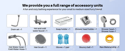 34" Stainless Steel Dog Washing Station with Sliding Door, Steps, Faucet & Sprayer – Easy-Access Bathtub for Small to Medium Pets, Max 110LB Capacity, Right Door Entry, Durable & Easy to Clean, Home Pet Care | Sliding Door