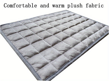 1pc Cozy Plush Cat Bed Mat - Thick, Self-Heating, Non-Slip, Soft Kennel Pad for Pet Sleeping - Orthopedic Support, Easy Cleaning, and Durable Pet Bed for Cats and Small Dogs