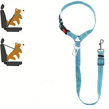 1pc Premium Dog Car Safety Seat Belt - Adjustable, Comfort-Cushioned, Durable Headrest Restraint for Secure Travel - High-Strength Elastic, Quick-Adjust Design for Ultimate Pet Safety