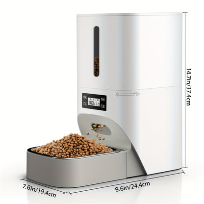 4L Timed Automatic Pet Feeders For Cats And Dogs Dry Food Dispenser With Desiccant Bag Timed Cat Feeder Programmable Portion Size Control 9 Meals Per Day 30s Voice Recorder