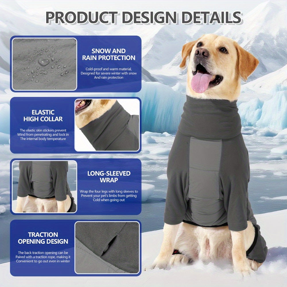 FullLimb Dog Bodysuit with Snow-Resistant Coating - All-Season Winter & Cold Weather Warmth, Adjustable Full-Limb Coverage, Machine Washable, Comfortable & Durable Pet Suit for Small Medium Large Dogs, Easy Pullover Design fo