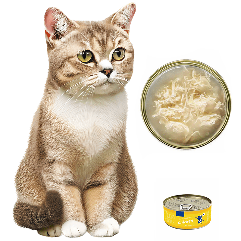 Canned Cat, 85g/3oz Canned Pet Snacks, Chicken Shredded Frozen Can, High Meat Content, Wet Food, Suitable for Cats and Dogs