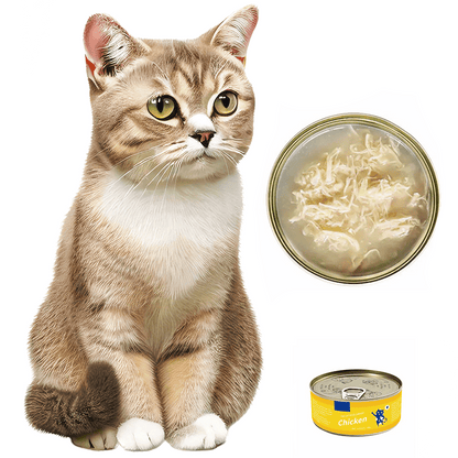 Canned Cat, 85g/3oz Canned Pet Snacks, Chicken Shredded Frozen Can, High Meat Content, Wet Food, Suitable for Cats and Dogs