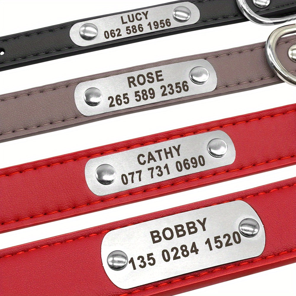 Custom Engraved Dog Collar with Personalized ID Tag - Durable Padded Pet Collar for Small, Medium & Large Dogs - Solid Pattern, Adjustable Fit, Secure Metal Hardware, Personalized Pet Accessory | Stylish Dog Collar | Durable