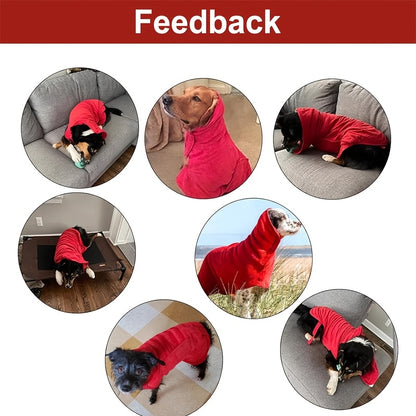 [Quick-Dry Dog Drying Coat] Super Absorbent Quick-Dry Dog Drying Coat - Warm-Keeping Bathrobe with Full Body Coverage & Hood, Multiple Colors (Purple, Blue, Green, Yellow, Red), Durable Fabric for Efficient Water Absorption &