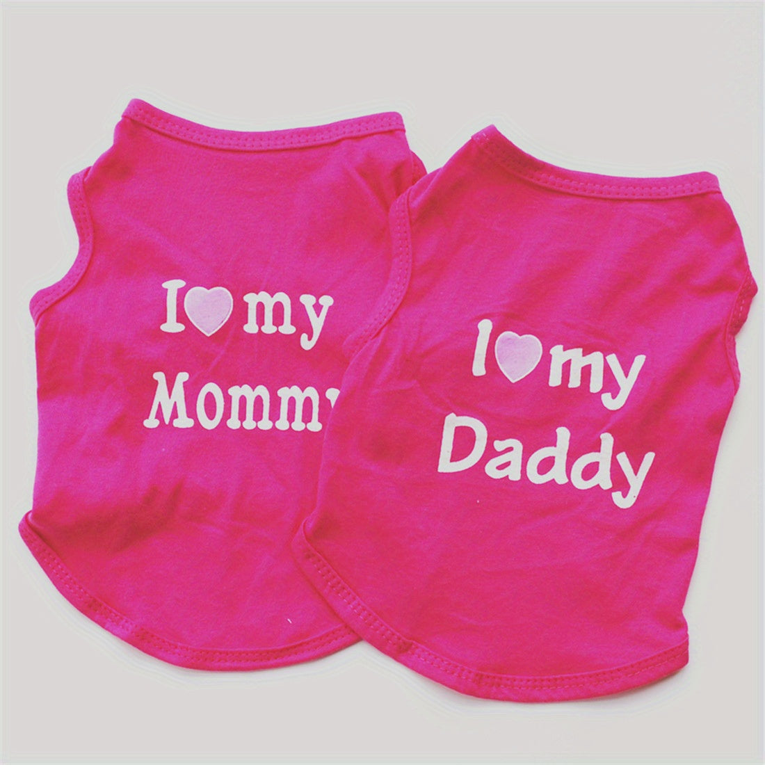 1pc Breathable Pet Vest for Summer Parties - Adorable 'I Love My Daddy/Mommy' Graphic Design for Dogs and Cats