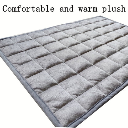 1pc Cozy Plush Cat Bed Mat - Thick, Self-Heating, Non-Slip, Soft Kennel Pad for Pet Sleeping - Orthopedic Support, Easy Cleaning, and Durable Pet Bed for Cats and Small Dogs