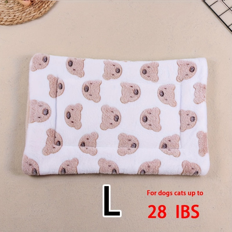 All-Season Dirt-Resistant Rectangular Pet Blanket - Comfortable Dog Paw Heart Print Pet Bed, 1pc