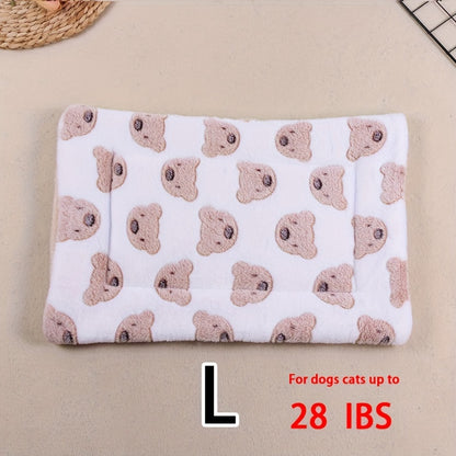 All-Season Dirt-Resistant Rectangular Pet Blanket - Comfortable Dog Paw Heart Print Pet Bed, 1pc