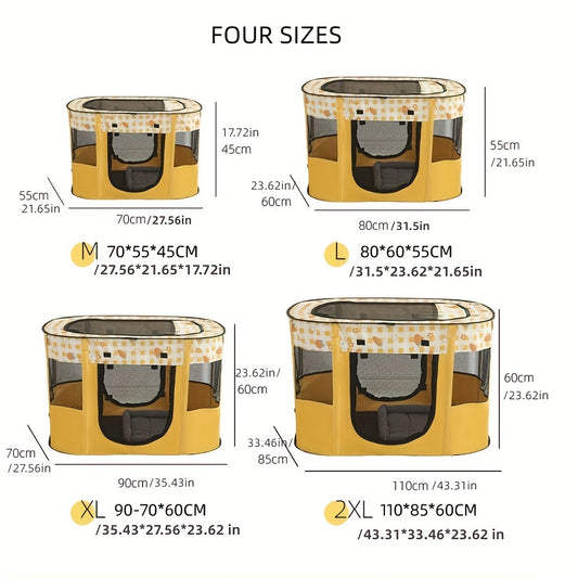 Portable Foldable Pet Playpen Collapsible Crates Kennel Playpen For Dog Cat And Rabbit &Travel Playpen, Portable Pet Play Pens, Dog And Cat Playpen Foldable, Dog Tent Puppy Playground For Puppy Indoor/Outdoor (M.L.XL.XXL).