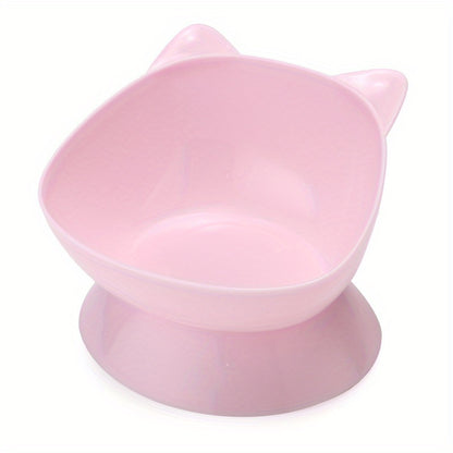 Premium Cat Ear Shaped Elevated Pet Bowl - Ergonomic Inclined Design for Cervical Spine Support - Perfect for Cats & Dogs - Stylish Food & Water Dishes for Your Furry Friends
