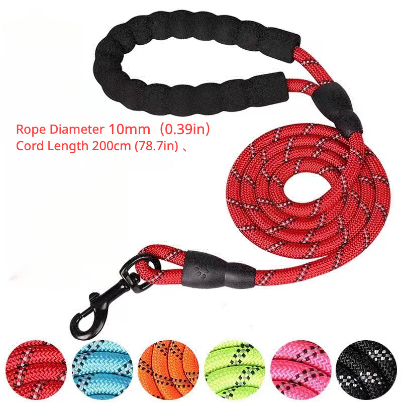 Dog Nylon Leash Lengthened And Reflective Round Rope Small And Medium Cats Dogs Leash Pet Traction Rope