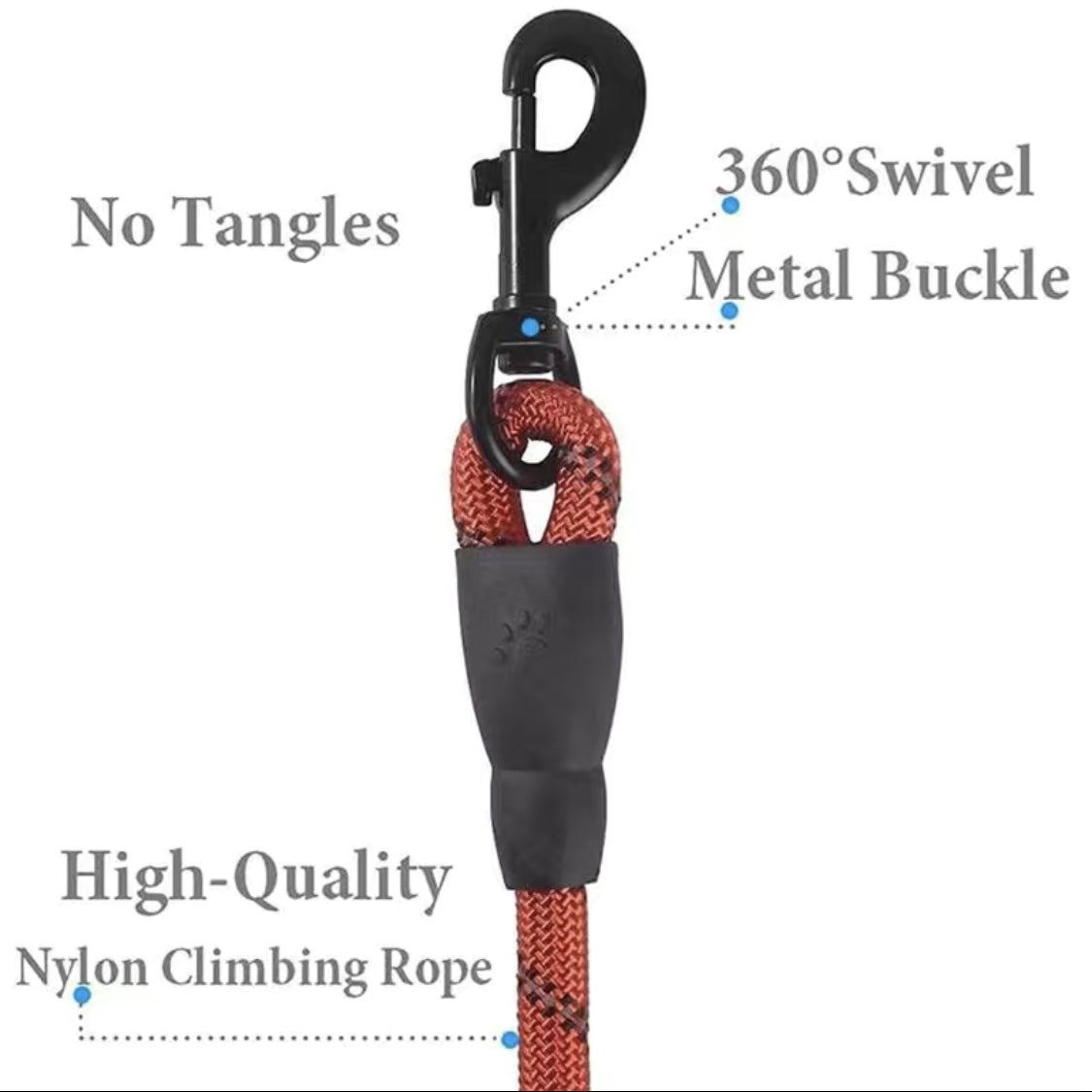 Dog Nylon Leash Lengthened And Reflective Round Rope Small And Medium Cats Dogs Leash Pet Traction Rope