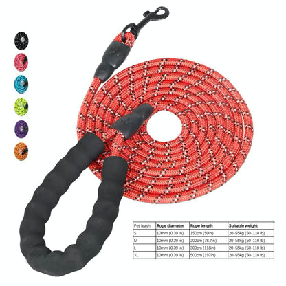 Dog Nylon Leash Lengthened And Reflective Round Rope Small And Medium Cats Dogs Leash Pet Traction Rope