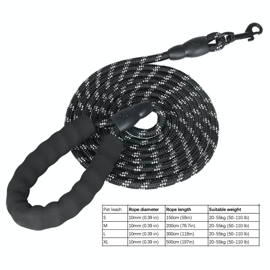 Dog Nylon Leash Lengthened And Reflective Round Rope Small And Medium Cats Dogs Leash Pet Traction Rope