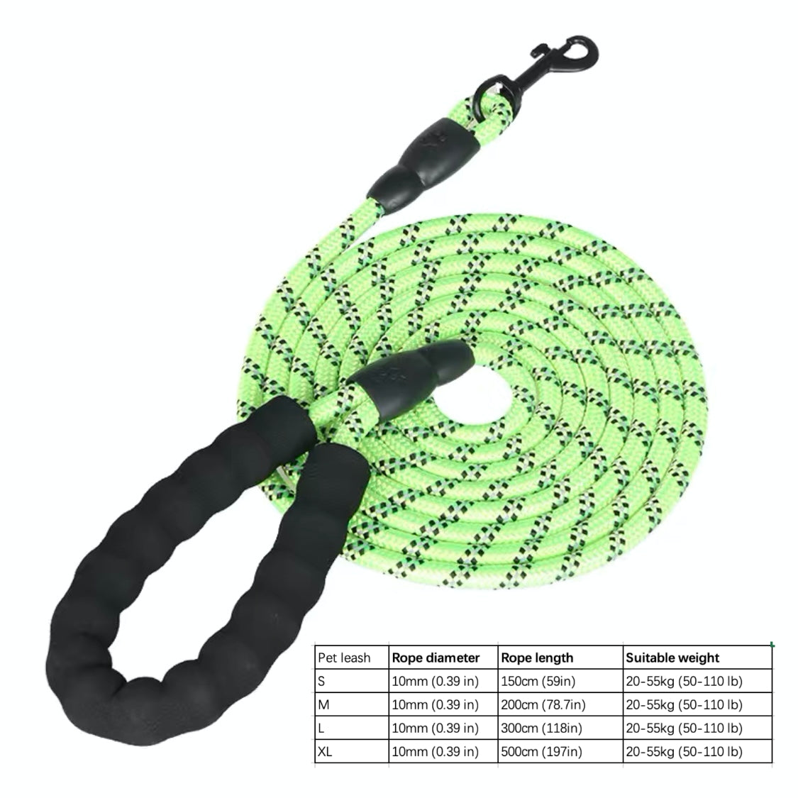 Dog Nylon Leash Lengthened And Reflective Round Rope Small And Medium Cats Dogs Leash Pet Traction Rope