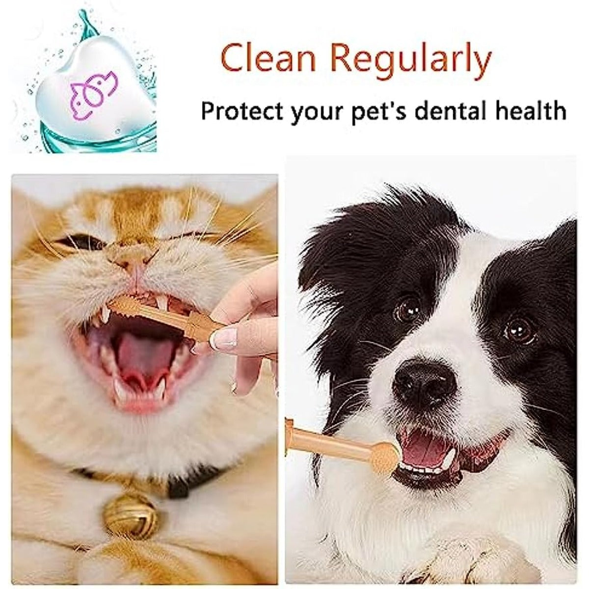 2Pcs Small Dog & Cat Toothbrush Kit With Storage Box, Soft Silicone Cat Dog Tooth Brushing Kit, Tongue Cleaner For Pet Tooth Brushing