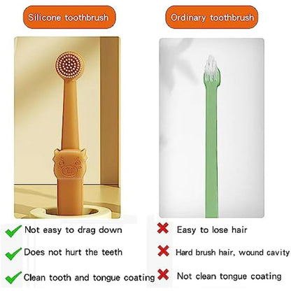 2Pcs Small Dog & Cat Toothbrush Kit With Storage Box, Soft Silicone Cat Dog Tooth Brushing Kit, Tongue Cleaner For Pet Tooth Brushing