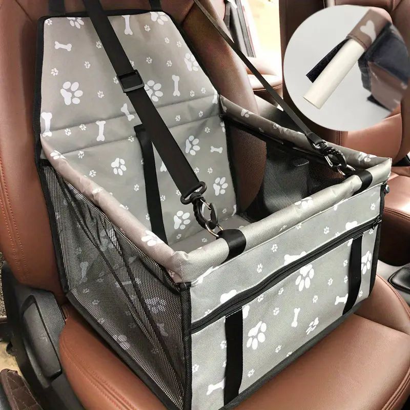 Pet Car Booster Seat For Dog Cat Portable And Breathable Bag With Seat Belt Dog Carrier Safety Stable For Travel Look Out With Clip On Leash With PVC Tube Christmas Gift