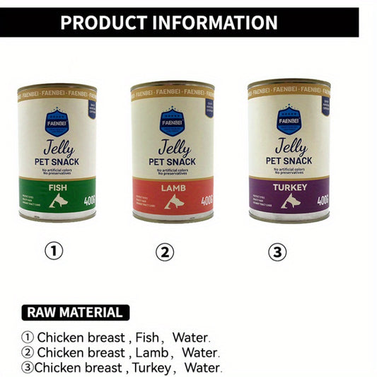 Canned dog canned cat canned pet snacks canned 400g shredded chicken frozen canned high meat containing cats and dogs