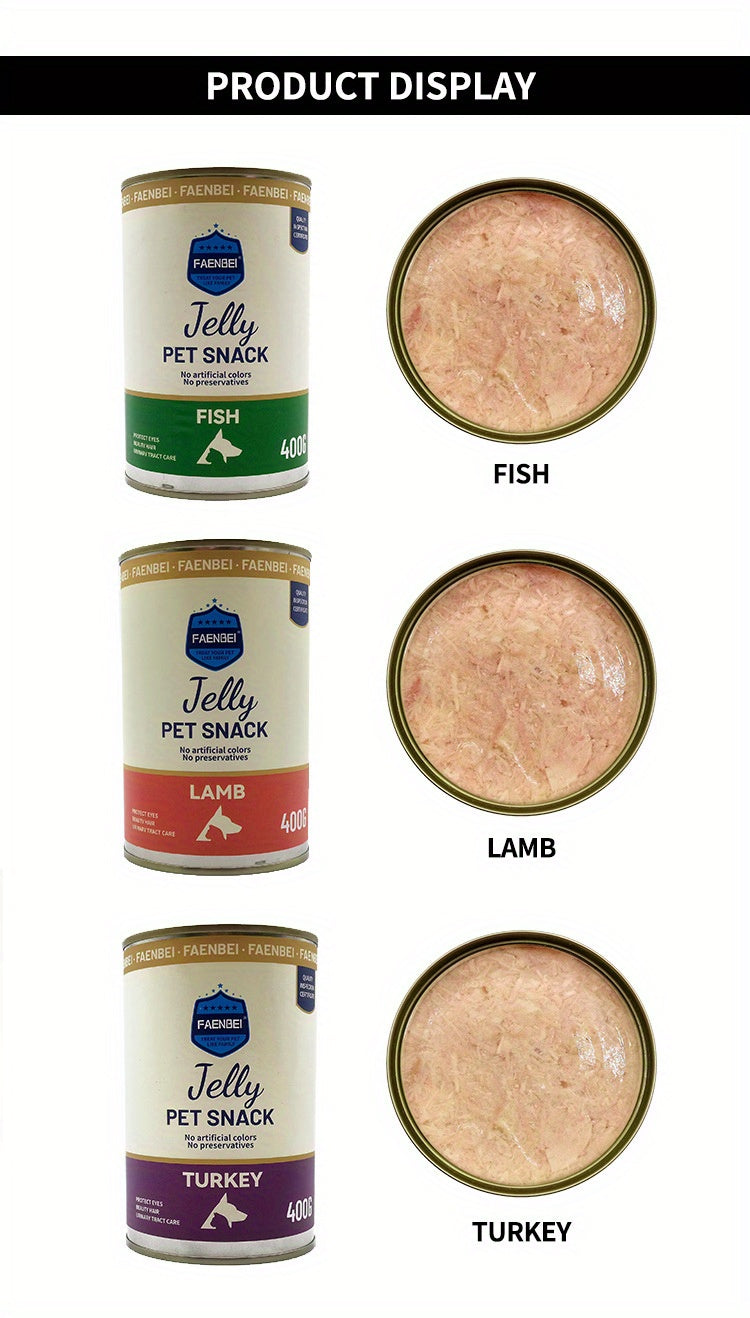 Canned dog canned cat canned pet snacks canned 400g shredded chicken frozen canned high meat containing cats and dogs