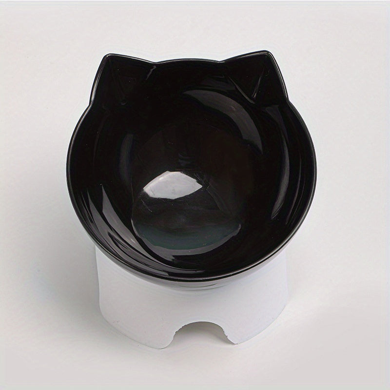 Elevated Pet Inclined Food Bowl Water Bowl, Transparent Plastic Cat Dish Bowl For Pet Cervical Spine Protection