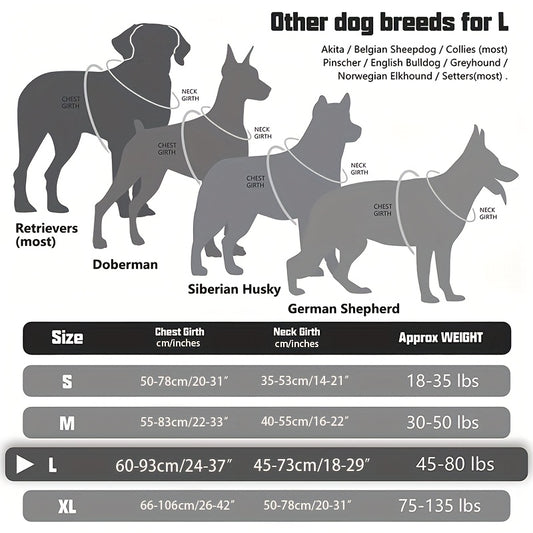 Tactical Harness For Large Dogs No Pull Adjustable Pet Harness Reflective Working Training Easy Control Pet Vest Military Service Dog Harnesses