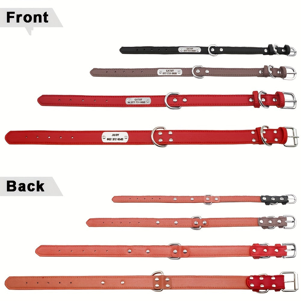 Custom Engraved Dog Collar with Personalized ID Tag - Durable Padded Pet Collar for Small, Medium & Large Dogs - Solid Pattern, Adjustable Fit, Secure Metal Hardware, Personalized Pet Accessory | Stylish Dog Collar | Durable