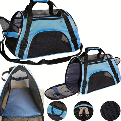 Cat Carrier Dog Carrier Pet Carrier, Airline Approved Soft-Sided Foldable Pet Bag Puppy Carrier With Breathable Mesh For Small Medium Cats Dogs Rabbit