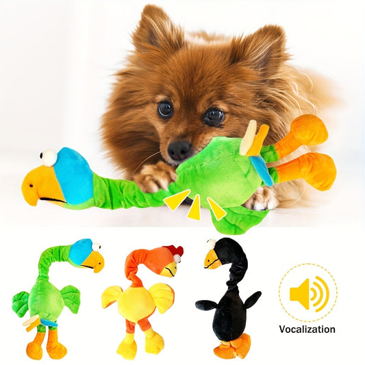 1pc Adorable Bird-Shaped Interactive Pet Toy - Soft Squeaky Plush Design for Grinding Teeth, Chewing, and Playing - Durable Dog Supply for Fun and Exercise