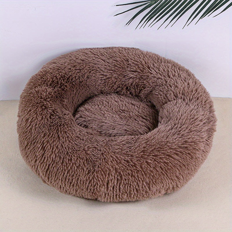 Ultra-Soft Plush Round Pet Bed - Luxurious Sleeping Haven with Warmth and Comfort for Dogs and Cats - Perfect for Cozy Naps and Snuggles