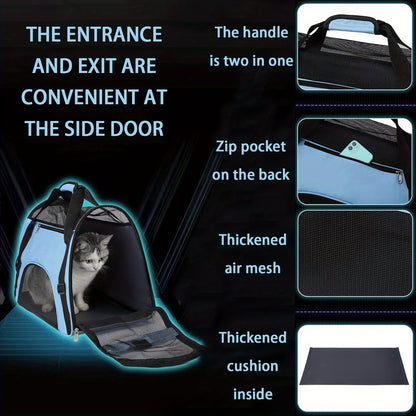 Cat Carrier Dog Carrier Pet Carrier, Airline Approved Soft-Sided Foldable Pet Bag Puppy Carrier With Breathable Mesh For Small Medium Cats Dogs Rabbit