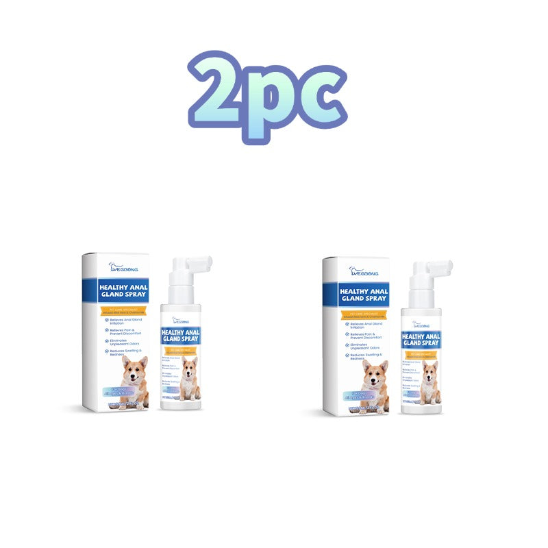 2pcs Dog Anal Gland Odor Removal Spray - Deep Cleaning, Non-Irritating & Safe for Sensitive Light Beige, 2oz Each, Fresh Scent, Gentle Formula for All Dog Breeds & Sizes, Post-Procedure Care, Easy Spray Bottle, Safe for Pets,